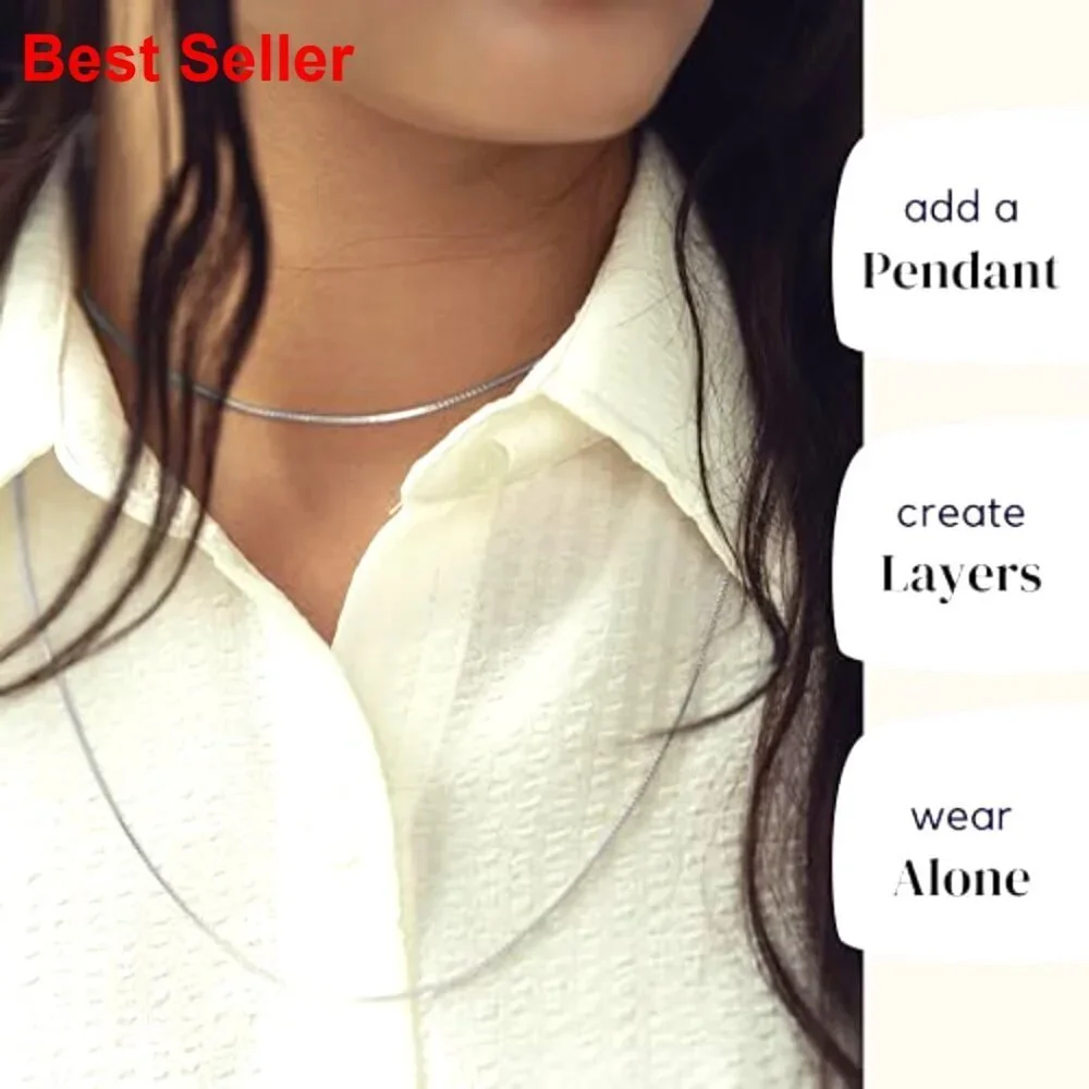 925 Sterling Silver 1mm Dainty Thin Box Chain Necklace